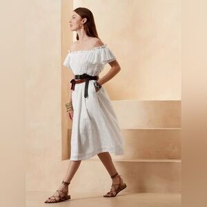 Banana Republic White Off-Shoulder Dress